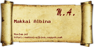 Makkai Albina névjegykártya